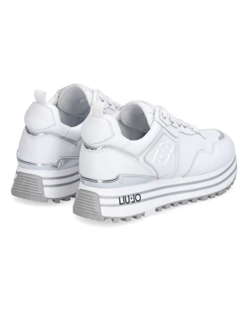 Sneakers en Cuir Maxi blanc/argenté